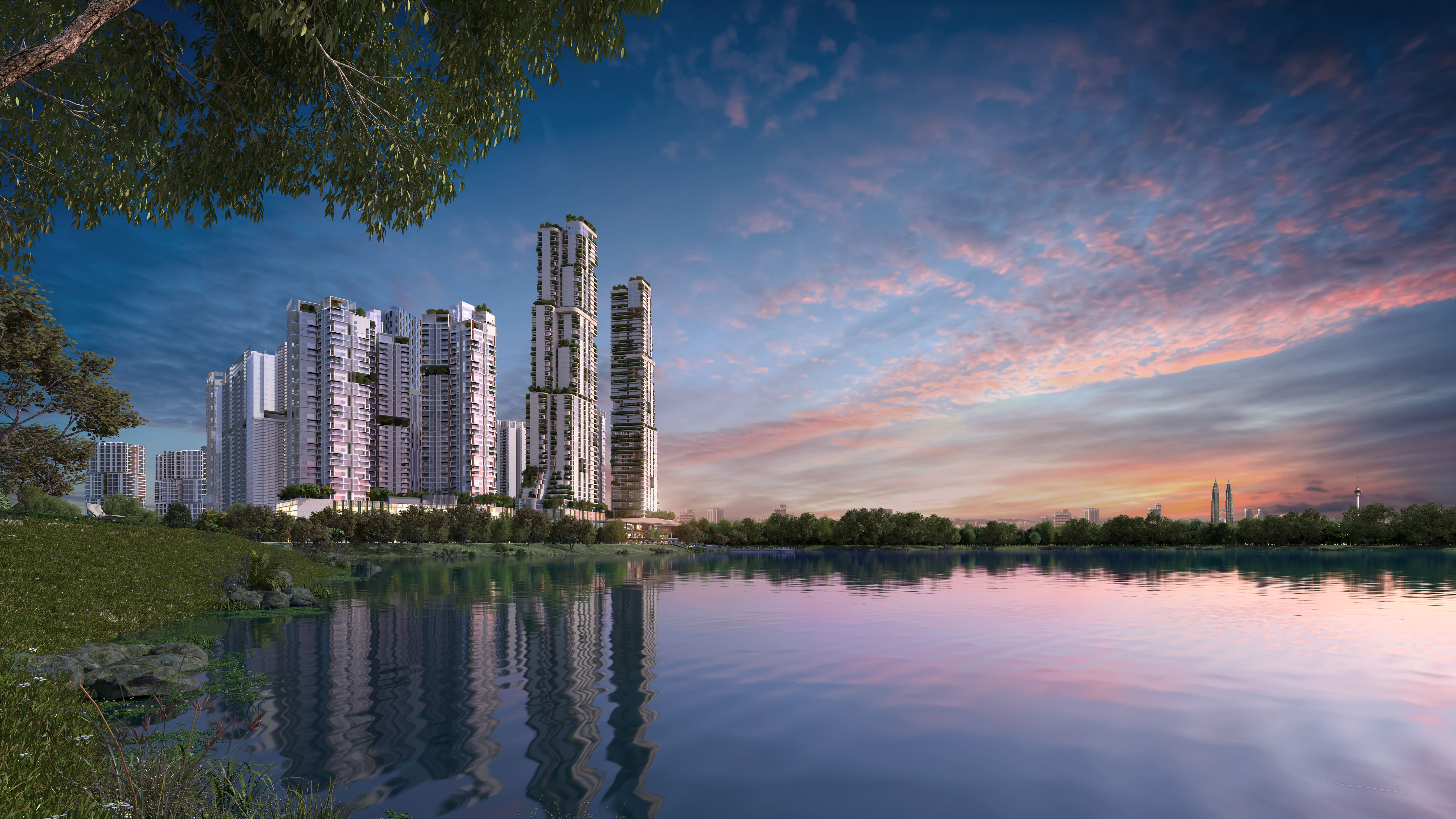 Kiara Bay Landmark Tower Evening Scene